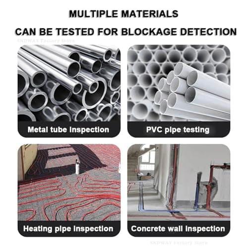 Pipeline Blockage Detector Locator, 30M Electromagnetic Induction Pipe Locator for Metal &PVC Pipes, 50 Cm Penetration Depth,&Accessories for Acc urate Detection, Includes Transmitter, Receiver