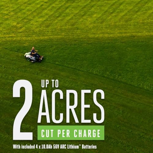 EGO POWER+ ZT4204L 56-Volt 42-Inch Z6 Zero Turn Riding Mower, 4 x 10.0Ah Batteries, 700W Turbo Charger Included Plus 2 Extra BA2800T 5.0Ah Batteries