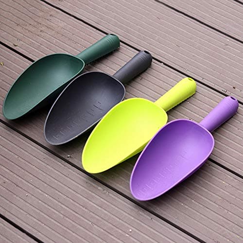 Ewer 4 Pack Plastic Garden Shovel,Garden Scooper Shovel,Plant Hand Shovel Trowels with Scale,Small Shovels for Gardening Kids Soil Transplanting Weeding Digging Planting,Multicolor,122616EIU8SQE