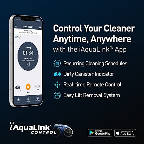 Polaris 9650iQ Sport Robotic Cleaner, Automatic Vacuum for InGround Pools up to 60ft, Smart App, WiFi, Amazon Alexa, 70ft Swivel Cable w/Strong Suction & Easy Access Filter Canister