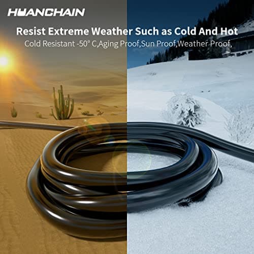 huanchain 3 Prong 30 Amp Generator Cord 10 Feet Heavy Duty,NEMA L5-30P/L5-30R 10 Gauge 125V SJTW Black Lock Generator Extension Cord Waterproof, ETL Listed