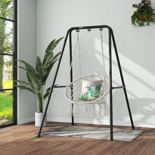 G TALECO GEAR Hammock Chair Stand,Heavy-Duty Steel Hammock Stand,300LBS Multi-Use Swing Stand for Outdoor Indoor，Hammock Chair not Include (Black)