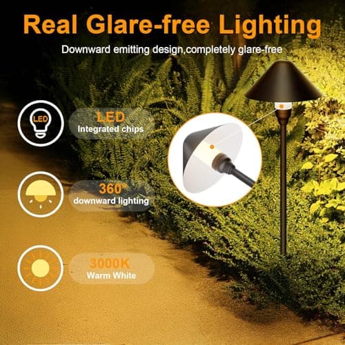 Low Voltage Pathway Lights with Timing Plug, Low Voltage Landscape Lighting, Waterproof Landscape Path Lights Outdoor Garden Lights for Flower Bed Yard Lawn Backyard Walkway Driveway, Set of 4