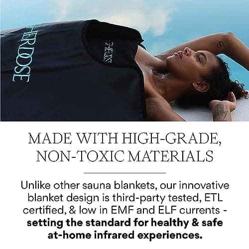 HigherDOSE Infrared Sauna Blanket - Personal Sauna to Relax & Detox Your Body and Mind - Portable Sauna Blanket for Home Sauna Therapy - Plush Thermal Blanket with Far Infrared Heat