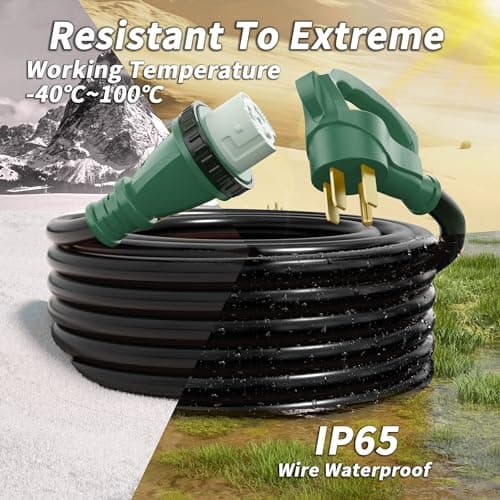 50 Amp Generator Cord, 10FT 50 Amp RV Extension Cord with Twist Lock, Generator Cable 50A 4 Prong, NEMA 14-50P to SS2-50R Heavy Duty 6/3+8/1 AWG STW Wire for RV Camper & House