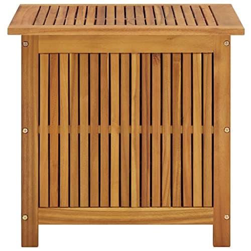 vidaXL Outdoor Storage Box, Deck Box with Lid, Storage Chest with Water-Resistant Bag Inside, 23.6''x19.7''x22.8'', Solid Acacia Wood