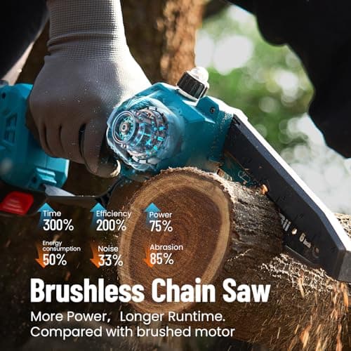 Seesii PS620 2-in-1 Electric Pole Saws: 6 Inch Mini Chainsaw Cordless with Extension Pole, 2Pcs Batteries, Brushless Chain Saw for Limb Branch Cutter, Battery Tree Trimmers Pruner,16Ft Long Reach