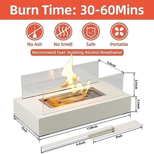 Tabletop Fire Pit Outdoor Portable Table Top Firepit Indoor Tabletop Fireplace for Patio Balcony Living Room Table Decor Family New Year Party Friday Night Dinner - 2 Pack