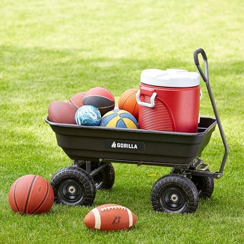 Gorilla Carts Utility Cart with Steel Frame, 600 Pound Capacity, and 10 Inch Tires