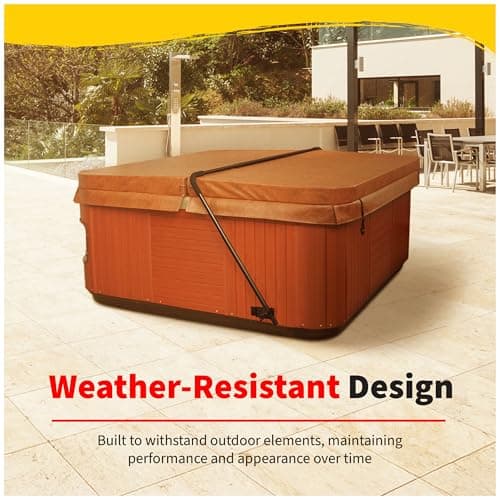 HEATWAVE Low Mount Spa Cover Lift – Compatible with Rectangular/Square Spas up to 8 ft Wide – Easy to Use Hot Tub Cover Lifter with Durable Power Coated Steel & Adjustable Spacers - Black
