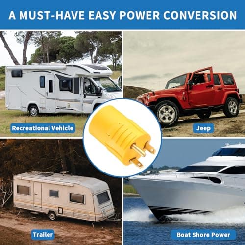 NEMA TT-30P to L14-30R Adapter, 30 Amp 3 Prong Male to 4 Prong Female Twist Locking RV Generator Plug Adapter for Campers and Portable Generators