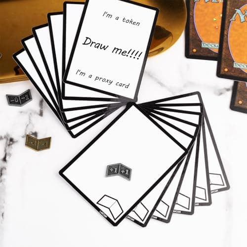 50 Pieces Reusable Dry Erase MTG Tokens with Marker Double-Sided MTG Proxy Cards for Magic The Gathering DIY Blank Card Games Accessories