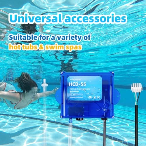 HCD-55 Spa Ozone Generator – Universal Hot Tub & Cold Plunge Ozonator, 200/300 mg/hr Output, Compatible with 120V/240V, Easy-to-Install Kit for Pools & Spas Up to 1500 Gallons