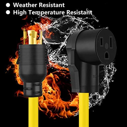 10 FT NEMA L14-30P to 6-50R Yellow Extension Cord, 3 Prong to 4 Prong Welder Plug Adapter, Generator Locking Plug Connector to Welding 10AWG 30Amp.