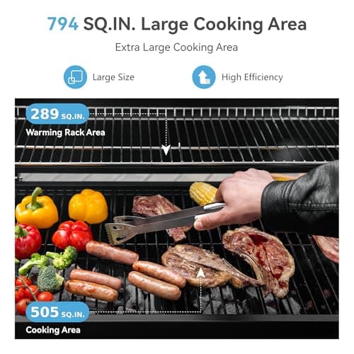 GREEN PARTY Barrel Charcoal Grill with Side Tables, 794 Square Inches Cooking Space, Large Charcoal BBQ Grill with 2 Height-Adjustable Charcoal Pans for Outdoor Backyard Patio Picnic Parties Camping