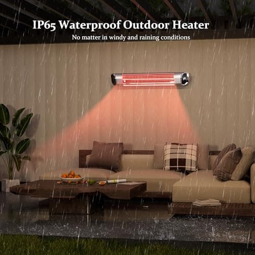 Outdoor Heater for Patio, 24H Timer, IP65 Waterproof, Infrared Electric Patio Heater,9 Levels Heating Touchscreen With Remote Electric heater,Restaurant Backyard,1500W