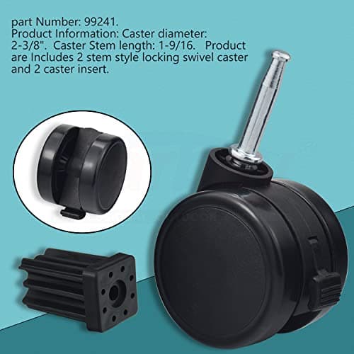 Caster Wheel Gas Grills/Stem Style Locking Swivel Caster 6414 306414 for Weber, Genesis, Summit, Silver, Spirit Gas Grills, Includes Caster Insert (2 5/16" in Diameter) (2)