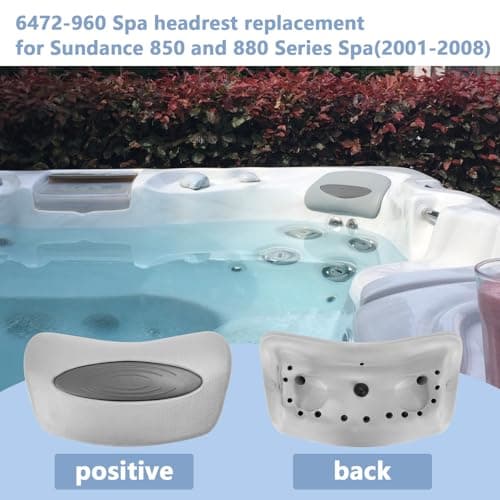 6472-960 Spa Headrest Replacement for Sundance 850 and 880 Series (2001-2008) Spa Pillow Hot Tub Head Rest Pads (4 Pack)