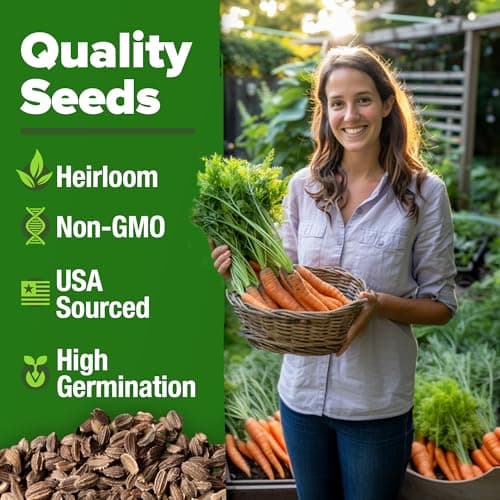HOME GROWN Tendersweet Carrots Pack (Daucus carota subsp. sativus) - 3000 𝗡𝗢𝗡-𝗚𝗠𝗢 𝗨𝗦𝗔-𝗦𝗢𝗨𝗥𝗖𝗘𝗗 Heirloom Seeds for Planting Outdoors - High-Germination Vegetable for a Lush Garden