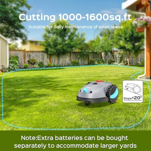 V100 Robotic Lawn Mower with Visual Navigation, Smart Obstacle Avoidance, Adjustable Cutting Height, Low Noise – Ideal for Small Lawns
