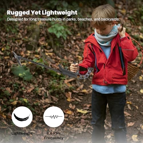 Bounty Hunter Gold Digger Metal Detector for Kids with Trash Elimination and Sensitivity Controls – Lightweight Design for Coins, Relics, Jewelry, and Gold Detection