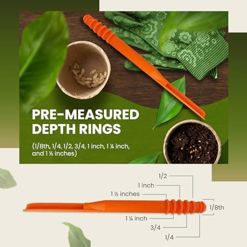 Dibby Seed Sowing Garden Tool Dibber Planter Transplanter – Sow Seeds at the Right Depth – Easily Transplant Delicate Seedlings (Little Dibby) Pink