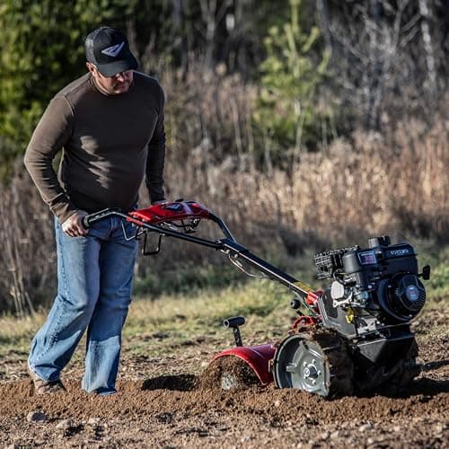 Earthquake® 46059 Pioneer™ Dual Direction Rear Tine Tiller, Powerful 127cc 4-Cycle Briggs and Stratton® Engine, Instant Reverse, 17” Tilling Width, 11” Tilling Depth, Frustration Free Shifting