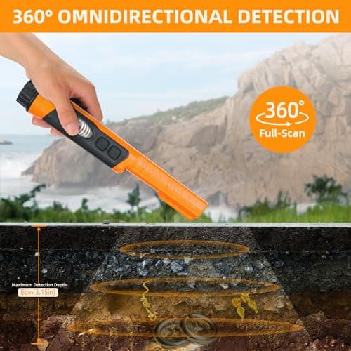 Fully Waterproof Handheld Metal Detector Pinpointer for Adults and Kids, Small Pin Pointer Wand. LCD Display, High Accuracy, 3 Alert Mode, Professional for Gold,Coins on Beach, Underground
