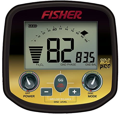 Fisher Labs Gold Bug Pro Metal Detector, Black (GOLDBUG-PRO) - Finds Small Gold Nuggets, Variable Breakpoint Tone Discrimination, Real-Time Ground Balancing, Lightweight, 19kHz Frequency
