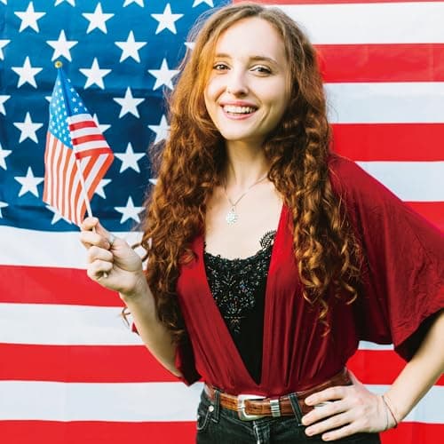 OHOME 4th of July Decorations - 12 Pack Small Mini American USA Flags on Stick Fourth of July Decorations - Red White and Blue Fourth of July Accessories Patriotic Party Favors Supplies Outdoor Indoor