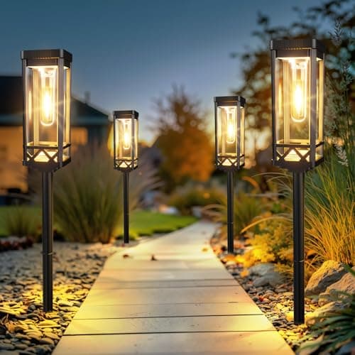 KOOPER Taller Solar Pathway Lights Outdoor, 8 Pack Upgraded Brighter Solar Garden Lights Solar Powered, Up to 15 Hours Outdoor Solar Lights for Yard Landscape Lighting Path Walkway Driveway Sidewalk