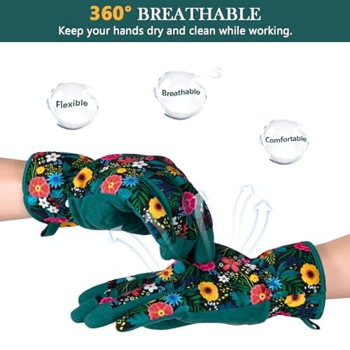 Gardening Gloves for Women, Breathable leather Garden Gloves with Grip, Thorn-Proof Puncture-Resistant Work Gloves
