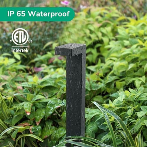 EDISHINE Low Voltage Landscape Lighting, 3000K 3.2W 50,000Hrs Waterproof Outdoor Landscape Path Lights, 12V LED Pathway Lights Wired, CRI80 Modern Aluminum L Shaped for Sidewalk Driveway, 4 Pack