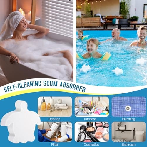 18/24 Pack Pool Oil Absorbing Scum Sponge, Hot Tub Scum Absorber, Hot Tub Accessories for Swimming Pool and Spa