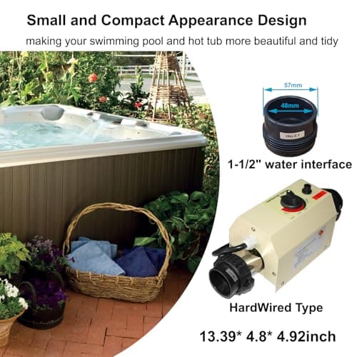 Pool Heater-3KW 220V 240V Electric Pool Water Heater, Upgrade Portable Constant Temperature Control Pool Warmers for Above Ground Pools, Thermostat Used for Spa, Bathtub, Mini Swimming Pool