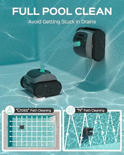 (2024 Upgrade) WYBOT C1 Robotic Pool Cleaner for In Ground Pools up to 65 FT in Length, 150mins Runtime, Cordless Pool Vaccum with Wall Climbing Function, Larger Top-Loading Filters Green