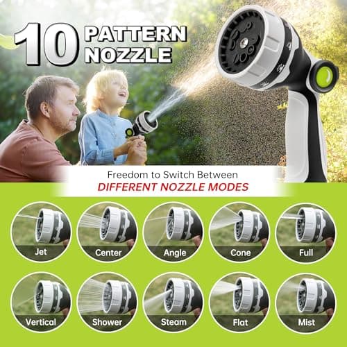 Retractable Garden Hose Reel, 65FT Heavy Duty Hose With 10 Spray Patterns - Leakproof, Durable & Compact Design for Garden Watering, Car Washing, Pet