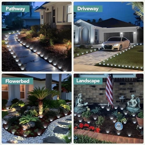 SOLPEX Mini Solar Ground Lights, 10 Pack Solar Lights Outdoor Waterproof, Pathway Lights Solar Powered, Solar Garden Light, Landscape Lighting for Yard Driveway Walkway (Cool White)