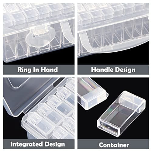64-Slots Seed Storage Organizer Box with Label Stickers, Seed Storage Container for Flower Plants, Seeds & Bulbs, Flower, Vegetable, Clover and Basil Seeds, Gardening Supplies & Organizer