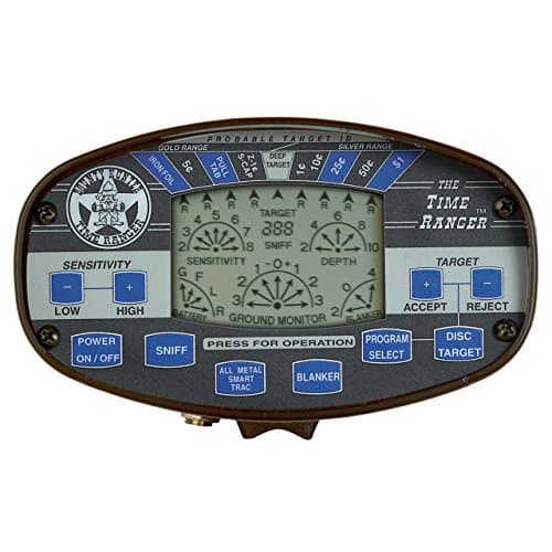 Bounty Hunter Time Ranger Metal Detector for Adults with LCD Display, Target ID, and Ground Balancing – Advanced Detection for Coins, Relics, Jewelry