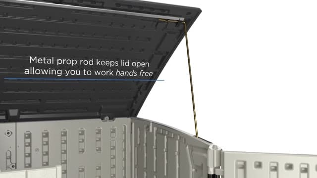 Suncast 34 Cu. Ft. Horizontal Shed for Outdoor Storage w/Locking System, Stoney/Black