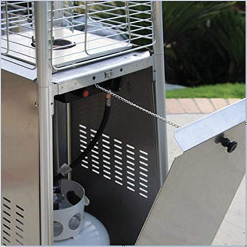 Hiland HLDS01-GTSS Pyramid Glass Tube Patio Heater, 48,000 BTU, Stainless Steel, CSA certified