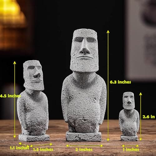 Easter Island Moai Statue - Stone Moai Figurine Decor for Home & Outdoor Garden - 3 (Large Size)