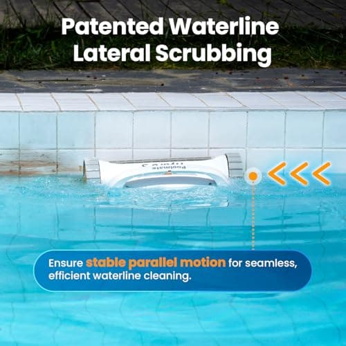 Poolmate Hydro 3 Robotic Pool Cleaner for Inground/Above Ground Pools, 150W Cordless Pool Vacuum, Max 200min Runtime, 4.1L Filter Basket, Auto Waterline/Wall Cleaning, Max 1076 sq.ft Coverage