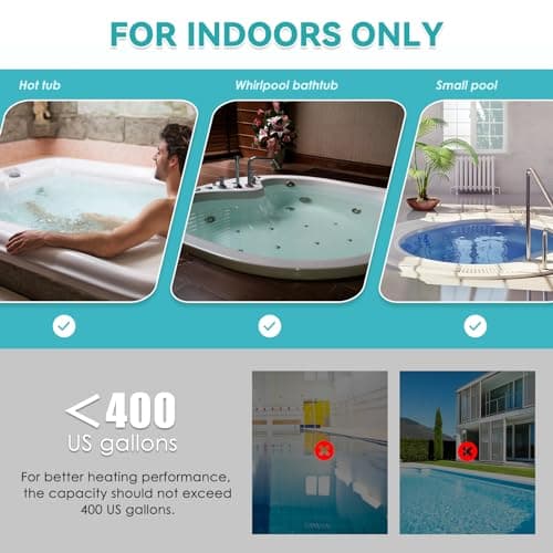 Mxmoonant Hot Tub Thermostat, 2KW 110V Spa Bathtub Heater Thermostat with Temperature Control for 400 Gals Hot Tub, Whirlpool Bathtub, Spa, Small Pool (No Plug)