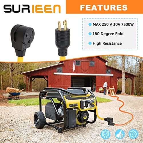 NEMA L14-30P to 6-50R Generator Welder Adapter Plug Cord 1.5FT, 4 Prong to 3 Prong Generator Adapter 125/250V, Heavy Duty Welder Adaptor Extension Cord STW 10AWG, UL Listed