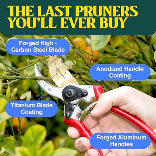 ClassicPRO 8.5" Professional Premium Titanium Bypass Pruning Shears - Use As Pruners, Garden Shears, Heavy Duty Handheld Pruning Shears For Gardening, Clippers, Pruner Scissor Tool
