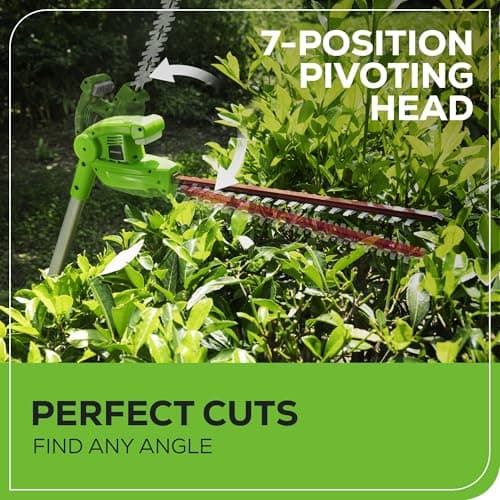 Greenworks 40V 20" Cordless Pole Hedge Trimmer, 2.0Ah Battery and Charger Included