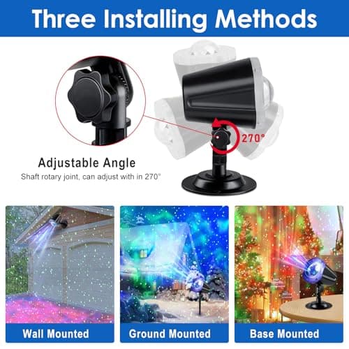 Laser Wave Projector Outdoor, Starry Sky & RGBW Ocean Wave Light Show with Remote Control, Waterproof IP65, Holiday Decor for Halloween, Christmas, Party, Garden, Yard