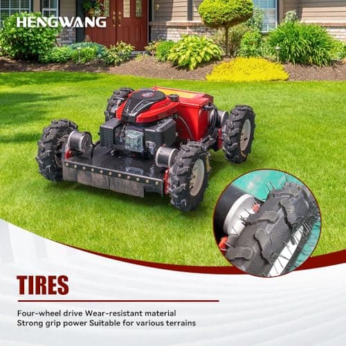 Remote Control Lawn Mower Electric Start 30° Climbing Four-Wheel Drive All Terrain Grass Cutter Yard Mower (HW-196-55JY)